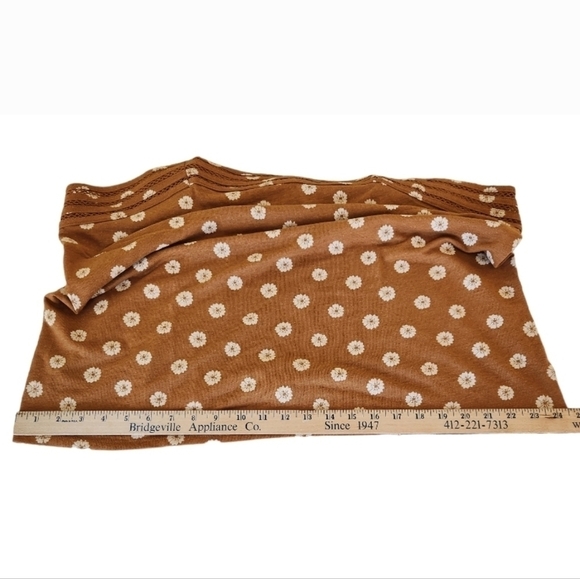 Market & Spruce Linen Blend Brown and Cream Floral Tank Size XXL - Picture 7 of 11